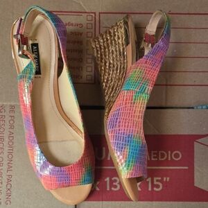 Alex Marie Multicolor Wedge Sandals Size 8.5